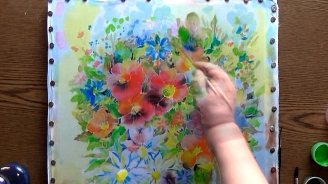Summer Flowers - Draw on Fabric | Cold Batik | IOTN - Speed Painting смотреть онлайн