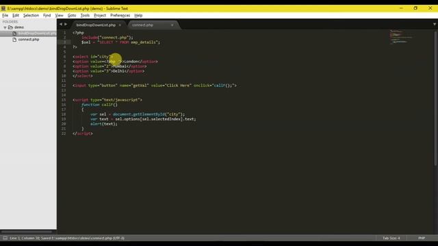 Bind DropDown List in PHP смотреть онлайн