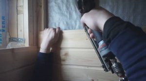 Вагонка. Отделка каркасного дома. Обшивка и монтаж на финишные гвозди нейлером.
