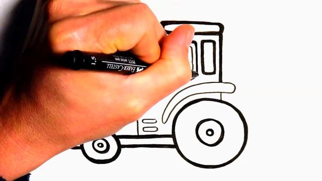 Как нарисовать ТРАКТОР / Мультик Раскраска для детей / Раскраски малышам / How to draw a TRACTOR смотреть онлайн
