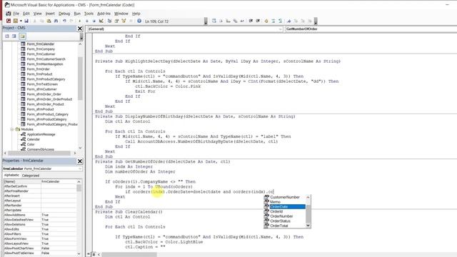 CMS Module 11 Display orders on calendar - Microsoft Access смотреть онлайн