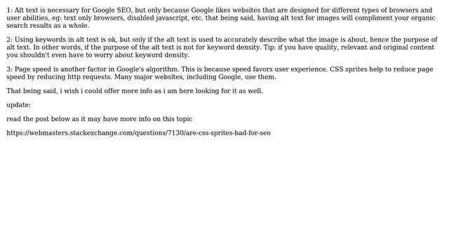 Webmasters: Alt text vs CSS sprites (SEO vs speed) (5 Solutions!!) смотреть онлайн
