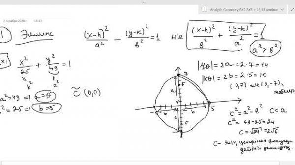 Аналитикалық геометрия. Шеңбер және Эллипс / Circle and Ellipses