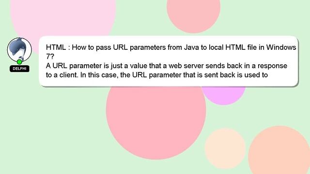 HTML : How to pass URL parameters from Java to local HTML file in Windows 7? смотреть онлайн