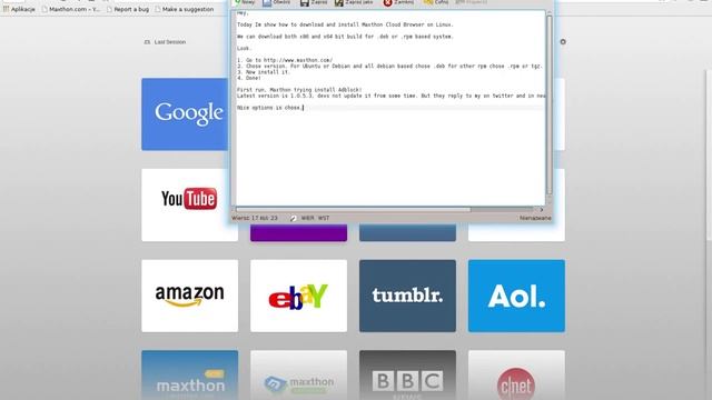 Maxthon Cloud Browser 1.0.5.3 on Linux [Native] - installation and quick preview смотреть онлайн