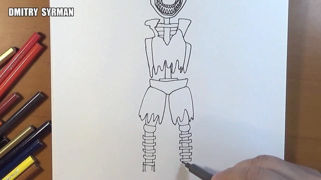 How to draw broken Foxy, FNaF, Как нарисовать сломанного Фокси, ФНаФ смотреть онлайн