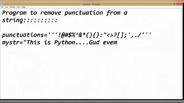 Python Tutorial | Program to Remove Punctuation from a string смотреть онлайн