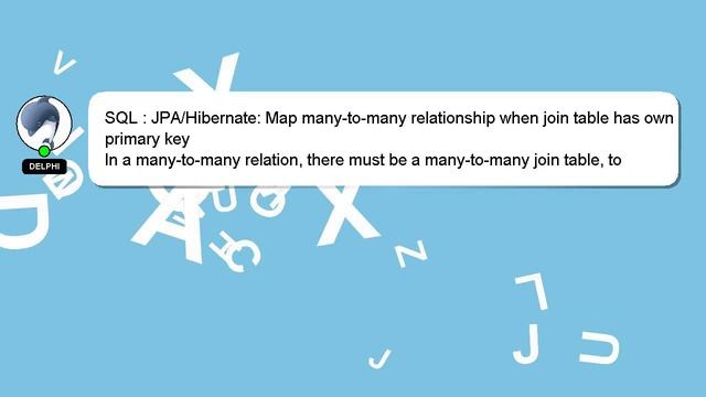 SQL : JPA/Hibernate: Map many-to-many relationship when join table has own primary key смотреть онлайн