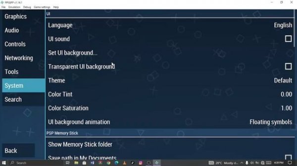 How to set a background wallpaper in ppsspp
