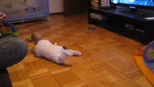 Ариша гоняет мяч по-пластунски ))) смотреть онлайн