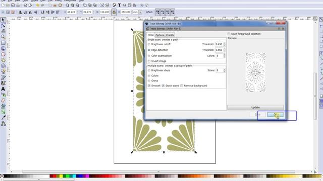 how to convert a bmp image outline into a dxf file in Inkscape. смотреть онлайн