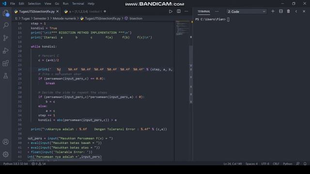 Bisection Method with Python смотреть онлайн