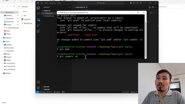 آموزش گیت و گیت هاب : اولین کامیت ، بررسی تغییرات و تاریخچه کارها | قسمت سوم