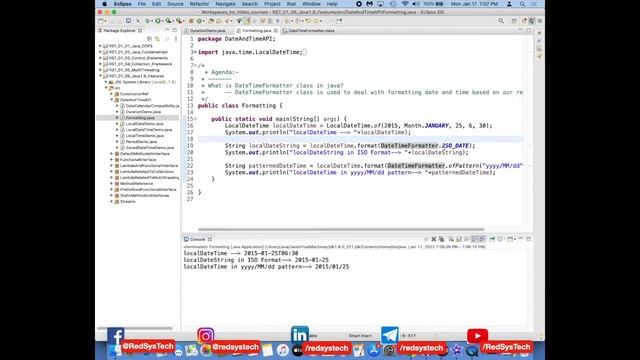 # 199 java datetimeformatter | DateTimeFormatter | Date Time API | Java Date Time | RedSysTech|Java смотреть онлайн