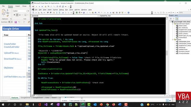 VBA to Update existing file in Google Drive смотреть онлайн