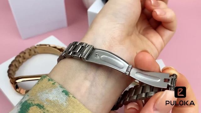 Блочный металлический ремешок на руку для фитнес браслета Xiaomi Mi Band 7 смотреть онлайн
