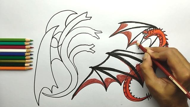 How To Draw Three Head Ice Dragon VS Fire Dragon I Dragon Drawing Tutorial Rio Art Club смотреть онлайн