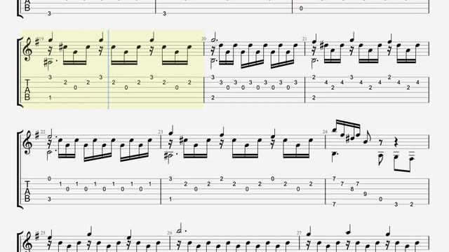 study in e minor(op.60,no.19)by MATTEO CARCASSI classical guitar tab смотреть онлайн