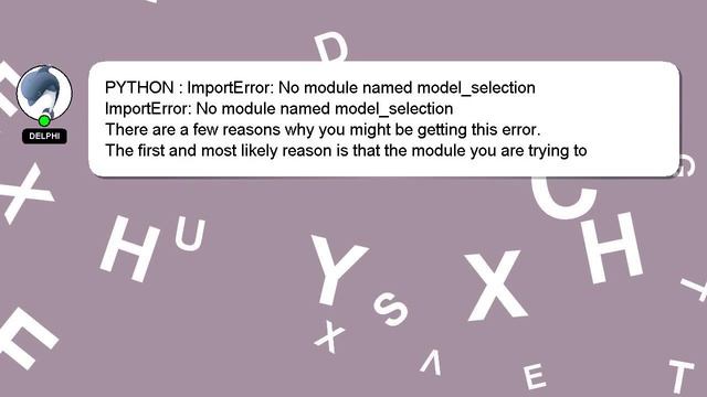 PYTHON : ImportError: No module named model_selection смотреть онлайн