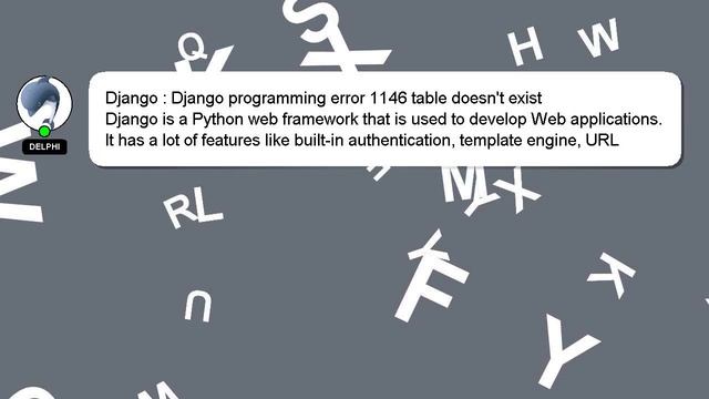 Django : Django programming error 1146 table doesn't exist смотреть онлайн