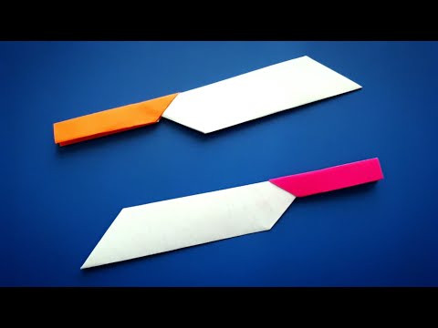 Как сделать нож из бумаги. Нож для оригами. Ручная работа. смотреть онлайн