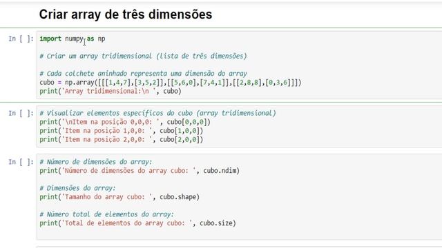 Como criar array 3D tridimensional com NumPy em Python смотреть онлайн