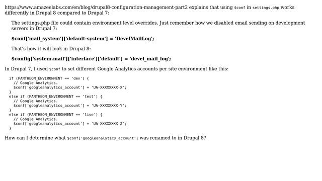 Drupal: For settings.php $conf, how can I tell what a variable in Drupal 7 is named in Drupal 8? смотреть онлайн