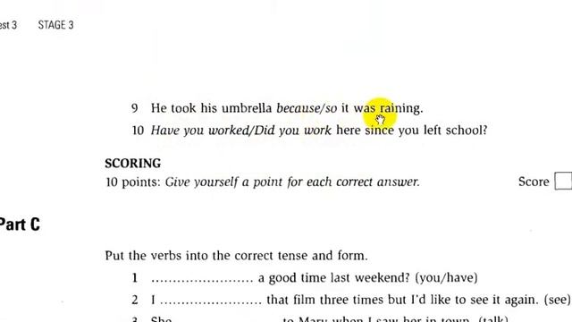 Тест#3 по книге базового уровня с грамматическим разбором и разьеснением .Английский для начинающих