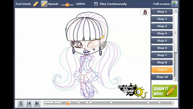 Как нарисовать Чиби Дракулауру Monster High смотреть онлайн