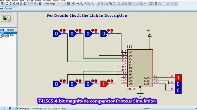 74LS84 4 bit comparator circuit in proteus смотреть онлайн