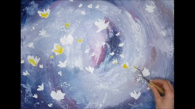 Рисуем цветочки маслом на холсте смотреть онлайн