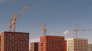 Стройка. Солнечный день. Башенные краны КБСМ-503Б | КБ-515. Танцы кранов #6