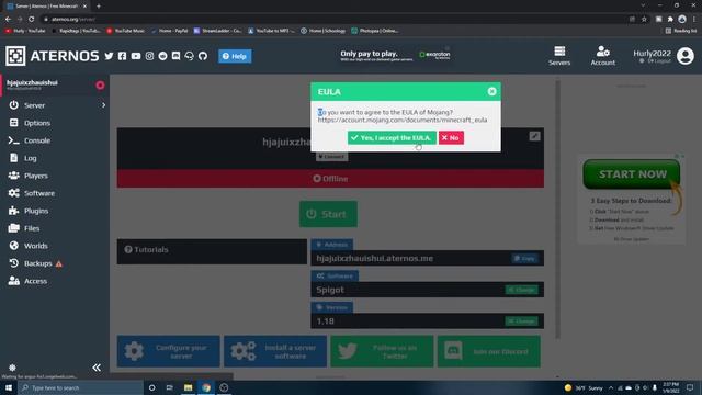 How To Create A FREE Minecraft Server Using Aternos 2022 (JAVA & BEDROCK) смотреть онлайн