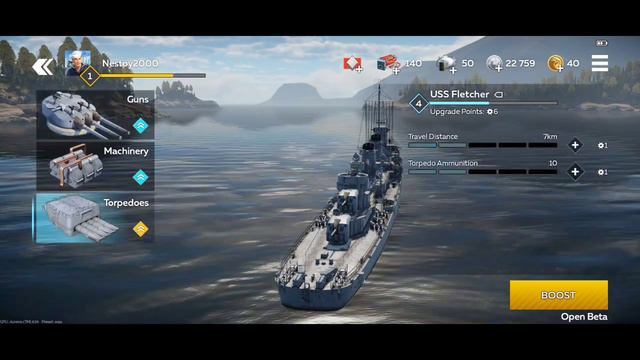 USS Fletcher - Classic of the Genre | War Thunder Mobile open beta - High graphics setting смотреть онлайн