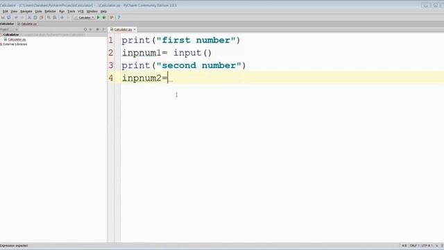 Make a simple calculator using Python|PyCharm|codewithdarshan смотреть онлайн