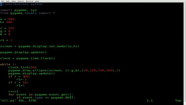 Draw an Ellipse in PyGame - Python - Linux смотреть онлайн