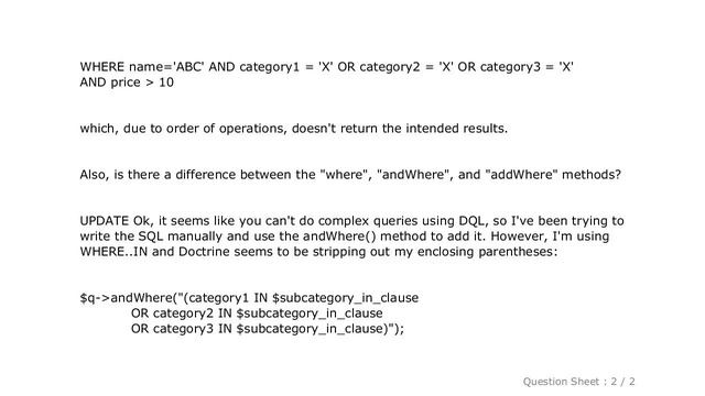 MySQL : Complex WHERE clauses using the PHP Doctrine ORM смотреть онлайн