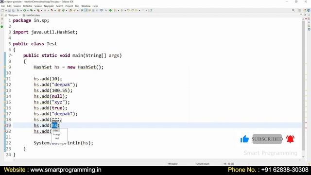 HashSet in Java - Practical || Collection Framework by Deepak смотреть онлайн