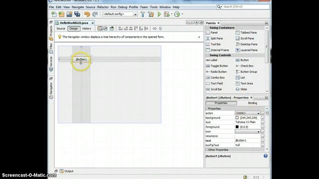 Hello World GUI Netbeans смотреть онлайн