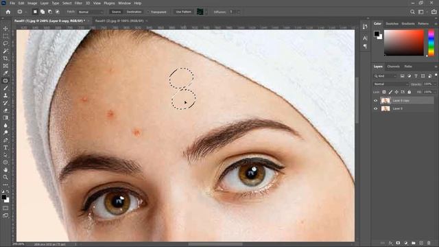 Spot Healing Brush Tools and Clone Stamp Tool in Photoshop смотреть онлайн
