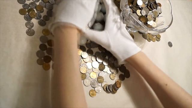 ASMR Ringing of coins and marble balls/ Звон монеток и стук мраморных шариков смотреть онлайн