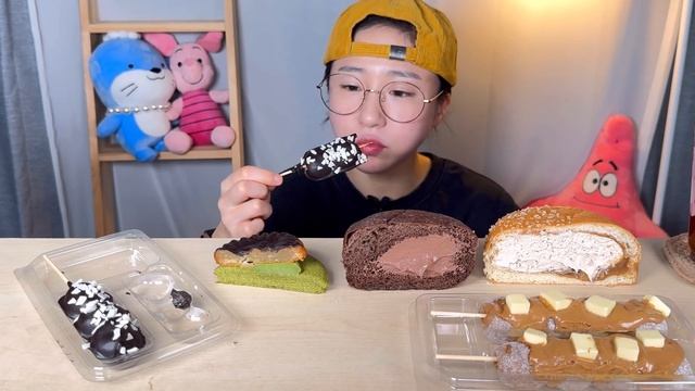 편의점 디저트? 연세우유 마롱생크림빵 초코탕후루 이웃집통통이 코코로카라 도넛 디저트 먹방 Dessert Mukbang