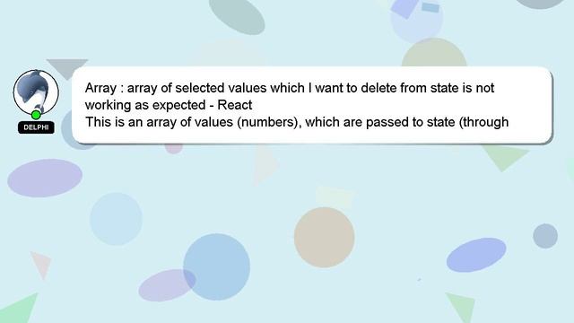 Array : array of selected values which I want to delete from state is not working as expected - Rea смотреть онлайн