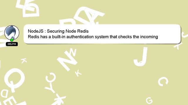 NodeJS : Securing Node Redis смотреть онлайн