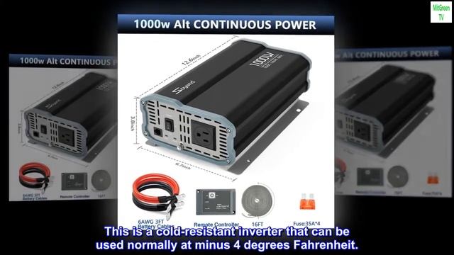 Power Inverter Pure Sine Wave 1000 Watt ,Soyond 12vdc to 120vac Solar Power Inverter with Remote смотреть онлайн
