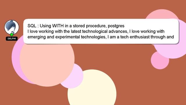 SQL : Using WITH in a stored procedure, postgres смотреть онлайн