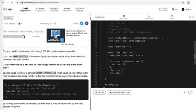 BFE.dev 92. throttle Promises | JSer - Front-End Interview questions смотреть онлайн