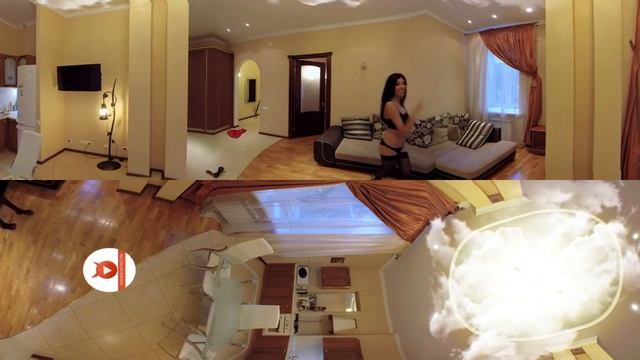 Девушка в прятки в виртуальной реальности с большим VR гарнитурой смотреть онлайн