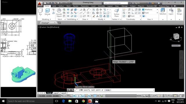 AutoCAD 3D: swivel base - mechanical modeling смотреть онлайн