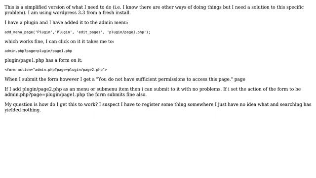Wordpress: Admin Plugin POST to another file within the plugin смотреть онлайн